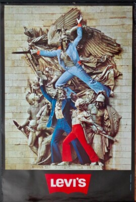 LEVI'S JEANS ARC DE TRIOMPHE 1975 advertising poster 24.5x37 LEVI'S JEANS ARC DE TRIOMPHE 1975 advertising poster 24.5x37