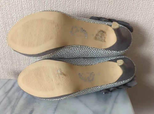 Ruby Shoo Stiletto Heel Peep Toes, Grey/Silver, Flower **Worn Once** UK 7 EU 40 - Picture 16 of 22