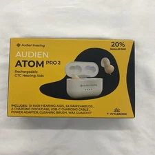 AUDIEN ATOM PRO 2 OTC 2 Hearing Aids Wireless  Hearing Amplifier  - Open/No Box