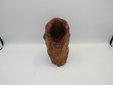 Vintage Hand Carved Burl Wood Stump Candle Holder Vase