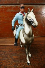 Vintage 1950s Hartland Plastics The Lone Ranger Figure w/ Horse - No Accessories