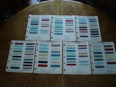 1961 DITZLER ALL MAKES PAINT CHIPS - Nice Lot Of 7 Total Paint Chip Pages NICE