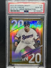 2020 Bowman Draft Justin Foscue 20 In '20 Gold Refractor RC #14/50 PSA 10 POP 1