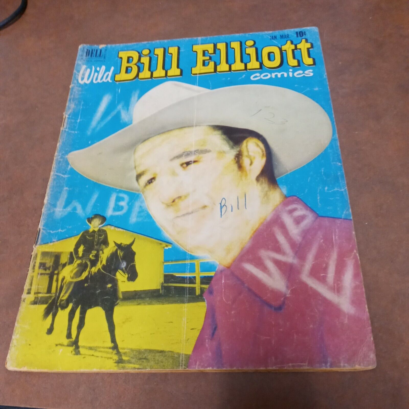 WILD BILL ELLIOTT #8 DELL COMICS GOLDEN AGE WESTERN PHOTO COVER. 1952