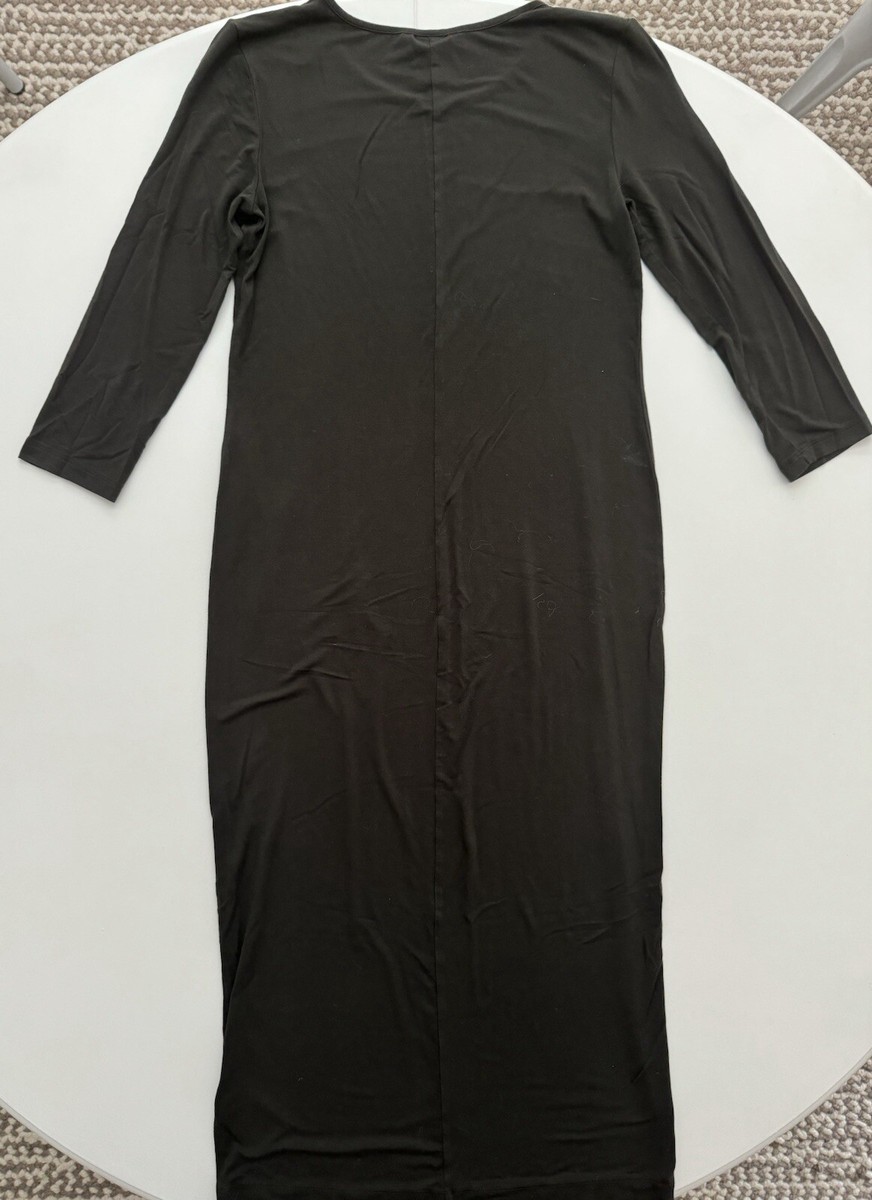 H&M Dark Olive Green Knit 3/4 Sleeve Dress | eBay