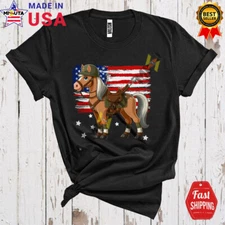 Soldier Horse Adorable Veteran Military Horse, Proud Soldier US Veteran T-Shirt