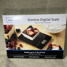 Báscula de cocina digital delgada Mainstays pantalla LCD báscula de alimentos pesa 11# alimentos
