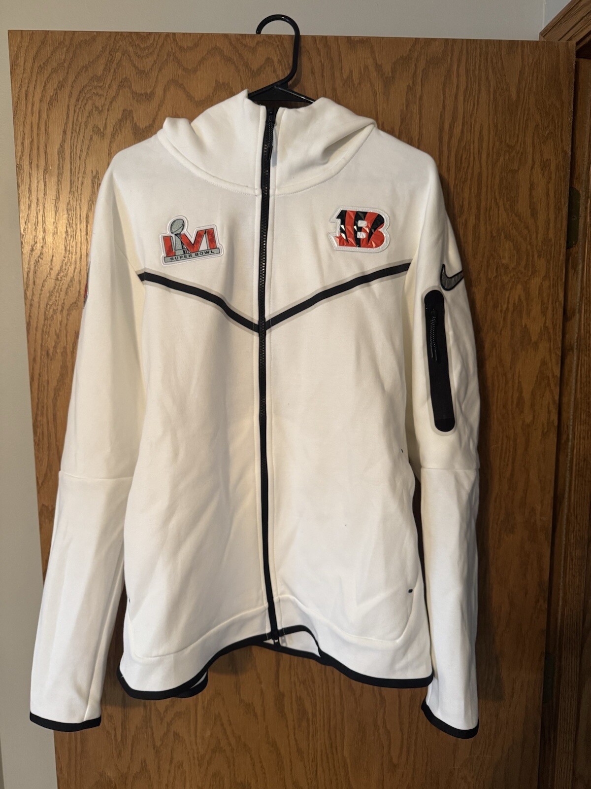 Mens Nike Cincinnati Bengals White Super Bowl LVI Bound Full Zip Jacket Size L