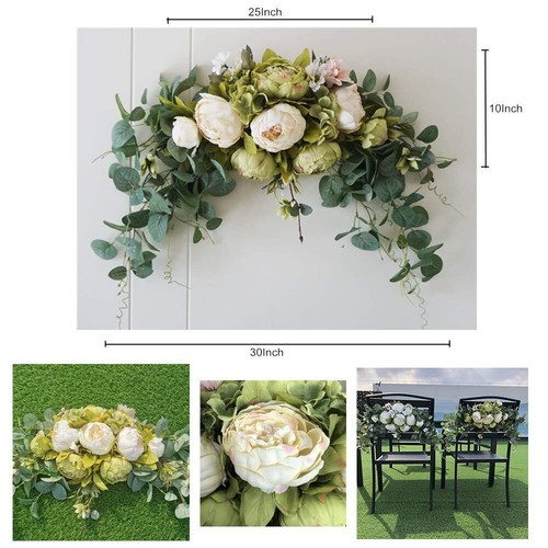 Wedding Arch Flowers 30 Inch Rustic Artificial Floral Swag for Door Lintel Gr... - Picture 3 of 6