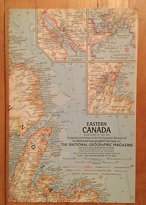 National Geographic Magazine Supplement Map May 1967 Eastern Canada 