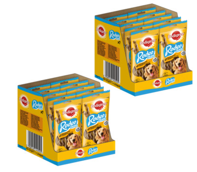 20x7 Stück Pedigree Rodeo Duos mit Huhn- und Frühstücksspeck