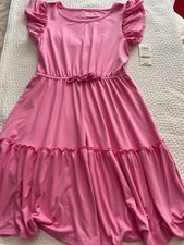 NWT Girls dress Epic Threads Big Girls Solid Tiered Dress siaze L pink