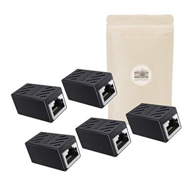 Herfair Accoppiatore RJ45 Cat6 Confezione Da 2 - Prolunga Cavo Ethernet, Femmina-Femmina, Contatti Oro