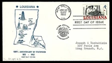 USA, SCOTT # 1197, UNKNOWN FDC COVER OF 1962 STATEHOOD OF LOUISIANA & MINERALS