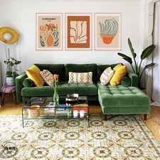 Maximalist Abstract decor, Set of 3 gallery wall set, Earth tone flower wall art