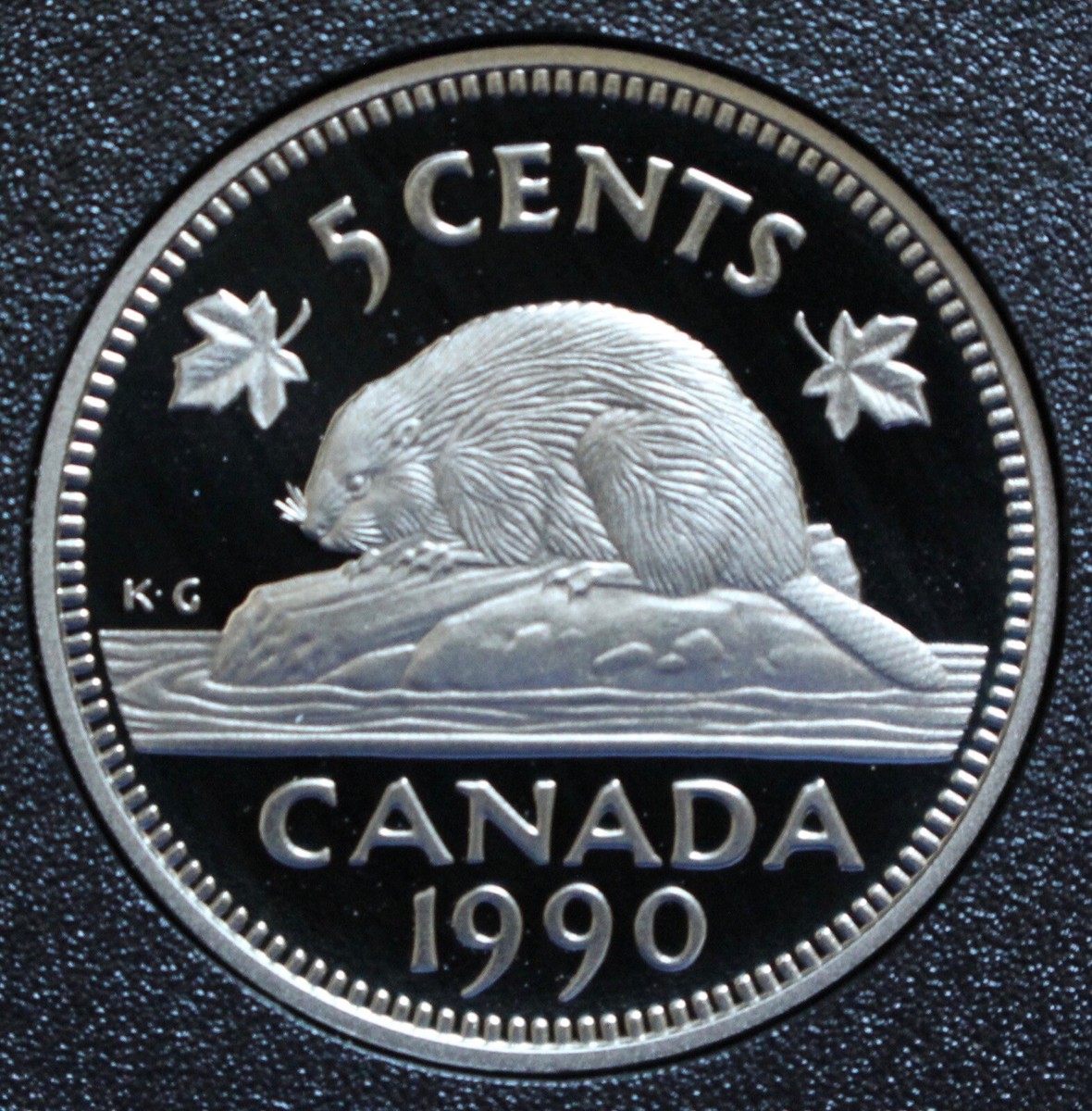 1990 CANADA - 5 CENTS PROOF - COPPER-NICKEL - Beaver - Elizabeth