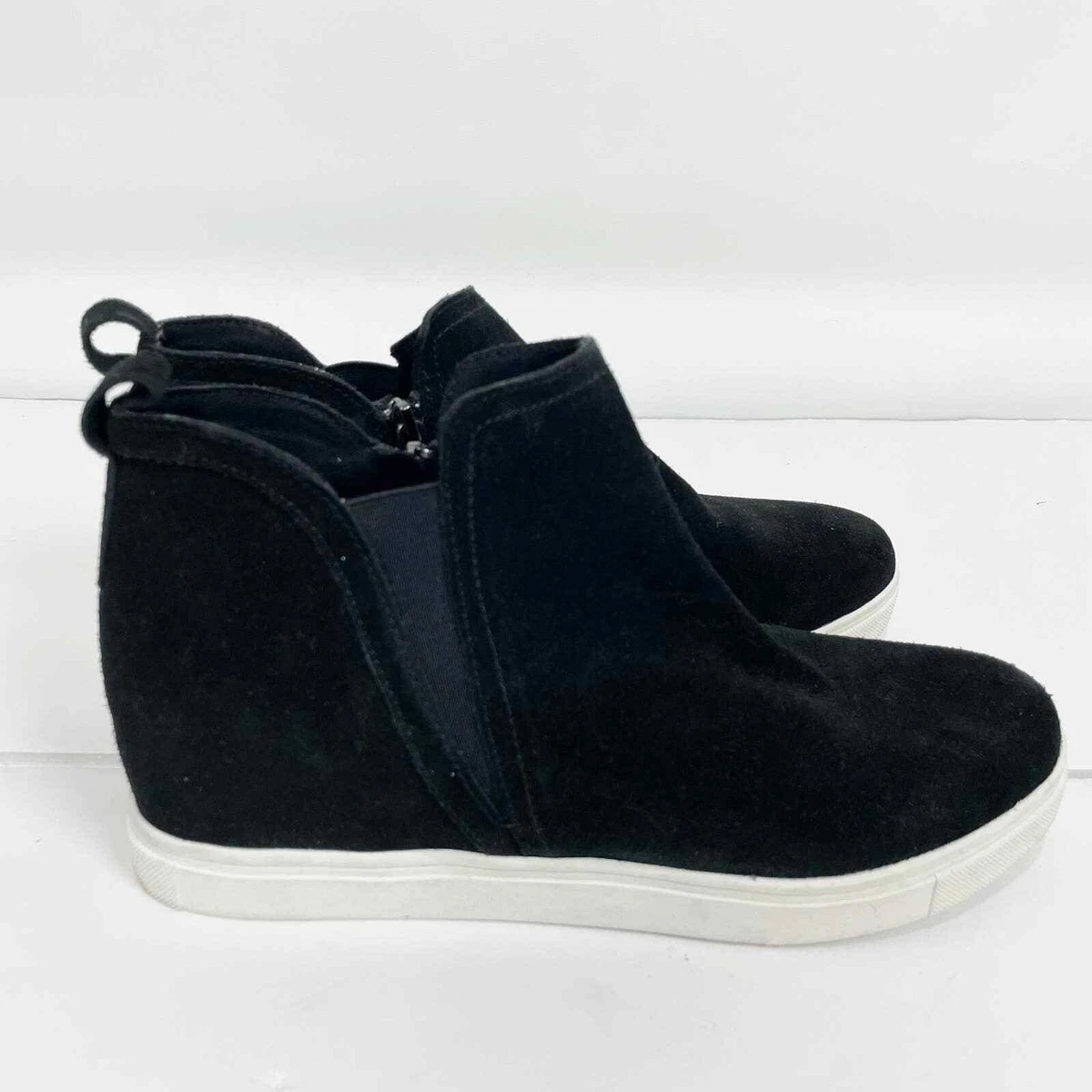 Blondo Georgette Womens Wedge Sneakers 10 M Black Suede Waterproof