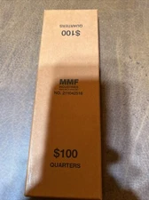 Quarter Rolls Storage Box $100 Capacity Hold 10 Wrapped Coin Rolls Orange Color
