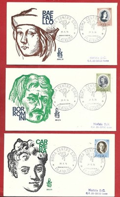 FDC VG ITALIA - Venetia - Uomini illustri 2. Ausgabe 5 Umschläge - Nr. 369 25.05.1974