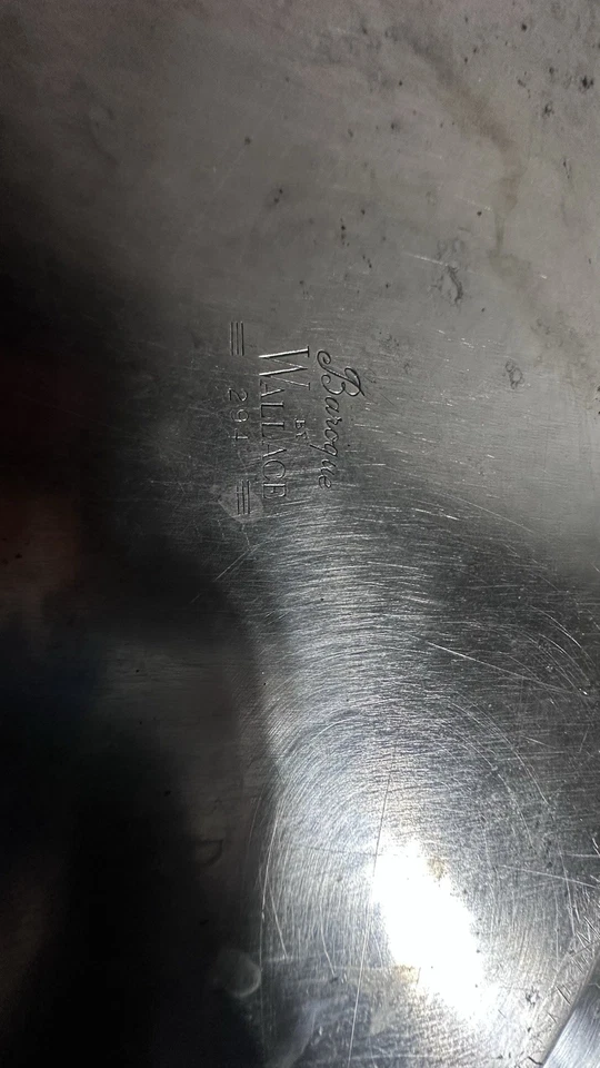 WALLACE BARROCO PLATO PLATA BANDEJA MAYORDOMO CON PATAS 294F PLATO PARA SERVIR BUFFET 29"L Foto 3 de 4