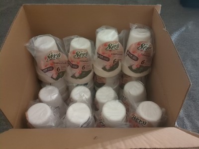 (24) Packs of 6 Serv ️ Extra  Strong Compostable Cups  8oz 6ct  total Cup 144