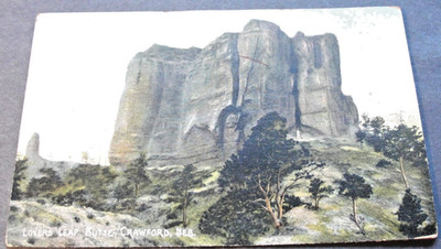 Lovers Leap Butte, Crawford, Nebraska 1911 (13 Star Flag Cancellation) Postcard.