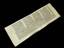TORAH SCROLL BIBLE VELLUM MANUSCRIPT LEAF 100 YRS EUROPE Numbers 7:17 T0 7:41