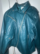 Faux Leather Moto Jacket New Without Tags XL Botanical Green