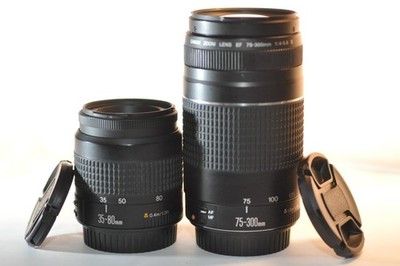 Canon EF 35-80mm & 75-300mm III TWO lens set for EOS Elan 630 T8 T7 90D 5D 6D SL