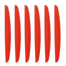 6pcs Car Door Edge Guards Protectors Silicone Side Doors Edge Trim Strip Red