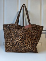 Large Capacity Leopard Print Pattern Tote Bag Retro Canvas Shoulder Bag