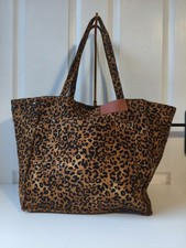 Large Capacity Leopard Print Pattern Tote Bag Retro Canvas Shoulder Bag