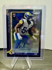 2025 Topps Chrome Chris Paul Jr. Chrome RC Auto Black Wave 10/10 Bookend Rams