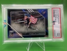 2023 Panini Donruss Elite /25 Davis Mills * Field Vision * Blue PSA 9 USA Flag