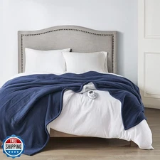 Serta Heated Blanket - Reversible Fleece to Sherpa Electric Blanket, Fast Hea