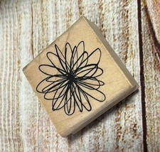 Scribble flower rubber stamp