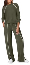 Lounge Sets Women 2 PCS Fall Outfits 2025 Wide Leg Pant Matching Set Clothes