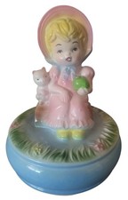 Vintage Schmid Music Box Girl with Cat Little...