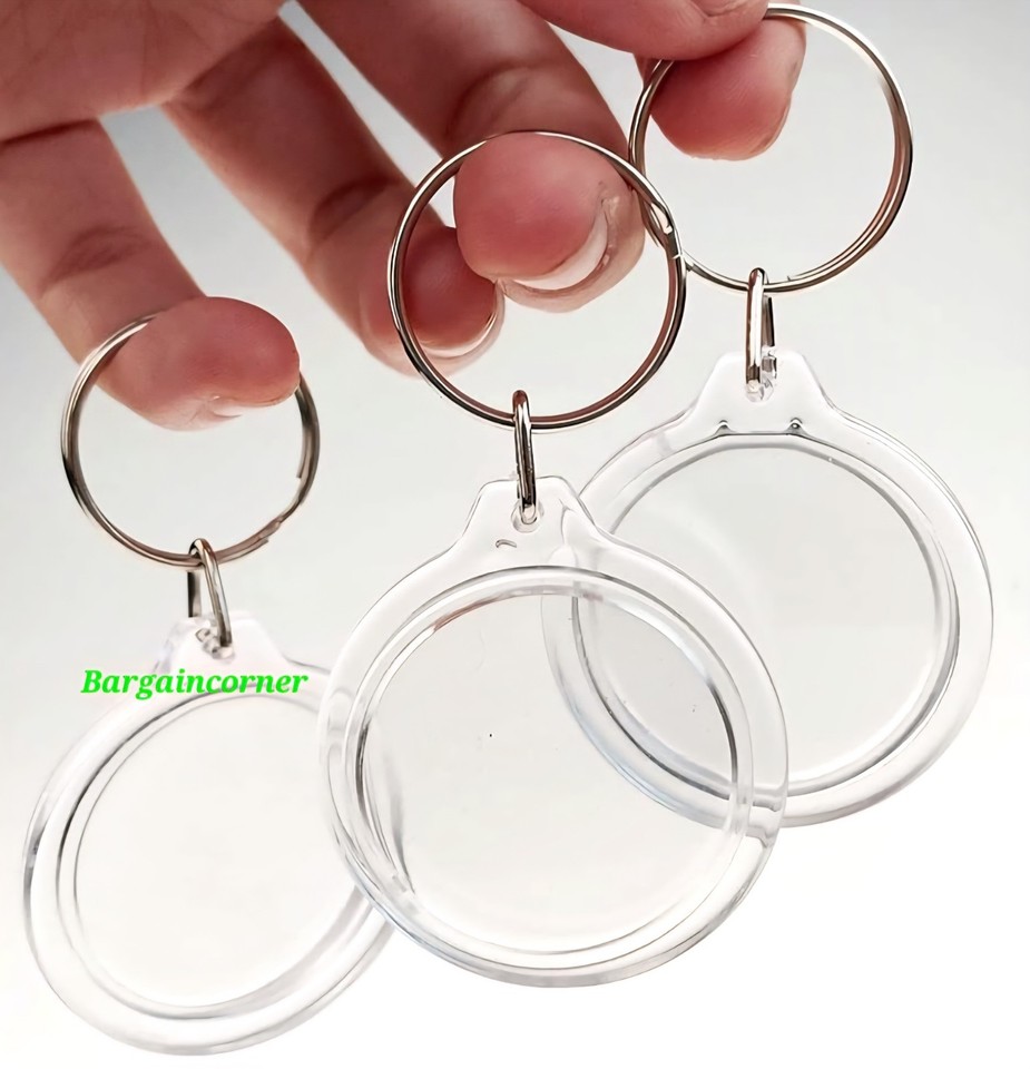 Photo Keyring (B) Picture Insert Frame Key Ring Key Photo Holder Blank ...