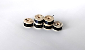 6 Belding Corticelli Pure Silk Twist 4 Black 2 Navy Buttonhole Fly Fishing Ties