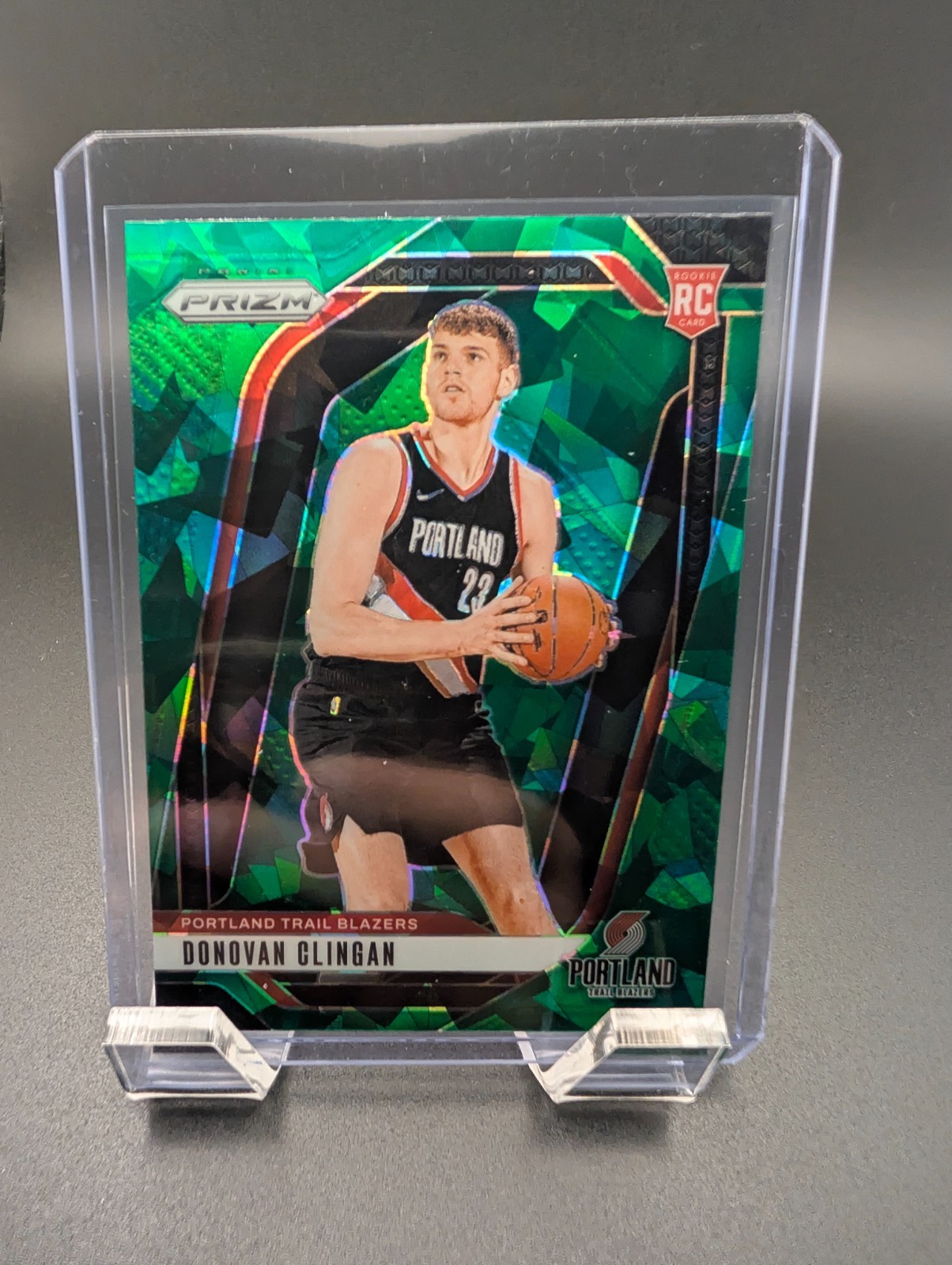 2024-25 Panini Prizm DONOVAN CLINGAN Rookie Green Ice Prizm Portland RC #221