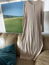 Inherit Clothing Company Ribbed Sweater Dress Beige Button 2XL Plus Long Sleeve