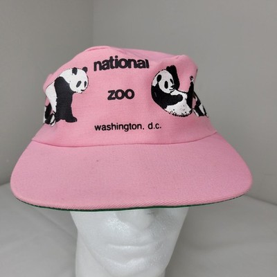 VTG Washington DC National Zoo Giant Pandas Pink Snap Back Hat 1985