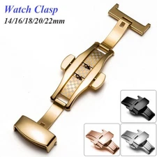 16mm 18mm 20mm 22mm Stainless Steel Butterfly Deployment Buckle Double Click