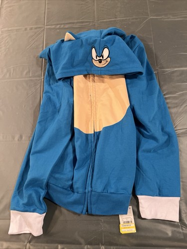 Sonic the Hedgehog SEGA Hoodie SWEATSHIRT SWEATER Zip Boys Kids Size Large L