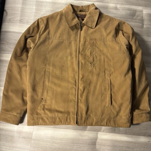 Men's Light Brown Perry Ellis Portfolio Full Zip Jacket Size Large - product listing photo