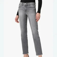 188$ Joe's Jeans The Lara Frayed Hem High Rise Ankle Jeans Size 28 Hearted Gray