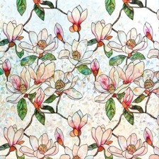 Window Privacy Film Stained Glass Static Cling 23.6x78.7 Inch UV96 Heat
