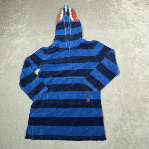 Mini Boden Hoodie Youth 7-8U Blue Hooded Towelling Cover Up Cotton Swim Robe