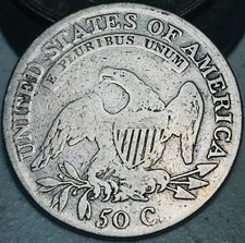 1810 Capped Bust Half Dollar 50C Silver Ungraded Counterstamped US Coin CS28408